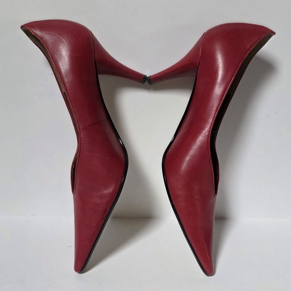 J Renee Janene Elegant Red Women's Leather Pumps Heels Women's Size 9.5 - Picture 5 of 12